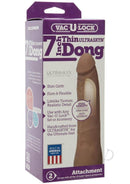 Vac-U-Lock ULTRASKYN 7-Inch Thin Dong in Brown Packaging Showing Lifelike Texture and Features