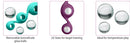Cloud 9 Novelties borosilicate glass kegel balls with silicone sleeves, available in three sizes for kegel training and ideal for temperature play.
