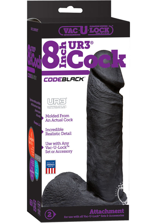 Vac U Lock Codeblack Ur3 Realist Cock 8`-0