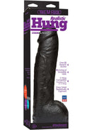 Vac-U-Lock Codeblack Realistic Hung Dildo in packaging showcasing over 12 inches for substantial pleasure.