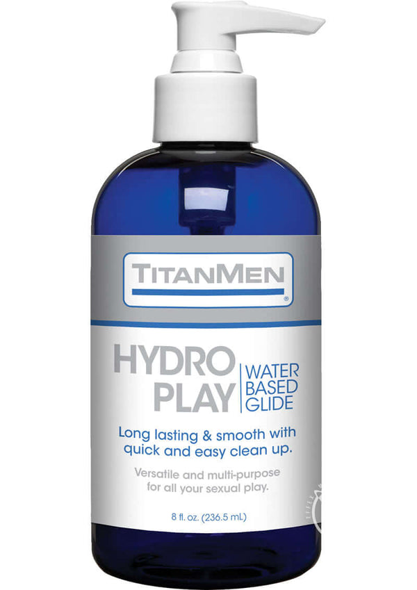 TitanMen Hydro Play Water Glide 8oz Bottle - Premium Water-Based Lubricant for Smooth and Pleasurable Experience