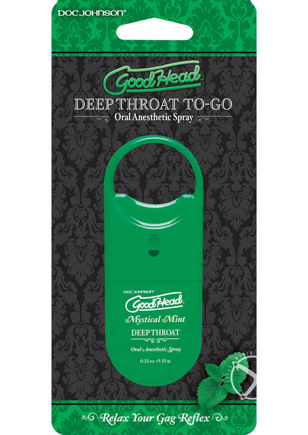 GoodHead Deep Throat To Go Oral Anesthetic Spray in Mint Flavor - Packaging Image