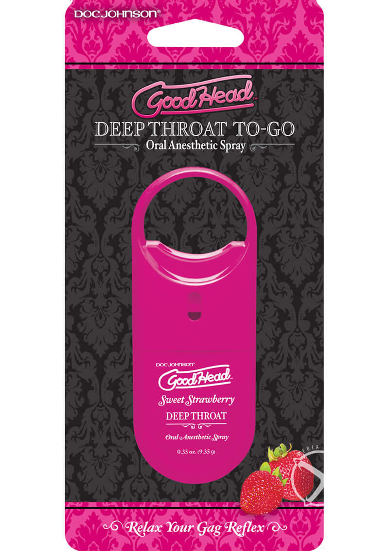 GoodHead Deep Throat To Go Sweet Strawberry Oral Anesthetic Spray Packaging
