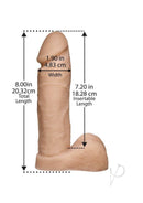 Doc Johnson's Platinum TRUSKYN - THE TRU RIDE 8 Vanilla dimensions: 8.00in total length, 7.20in insertable length, 1.90in width