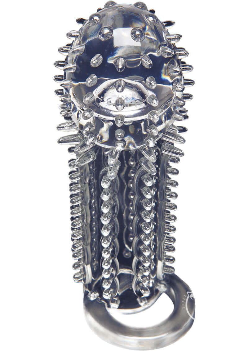 OptiMALE Stimulator Extension Clear with textured nubs for enhanced pleasure and added length