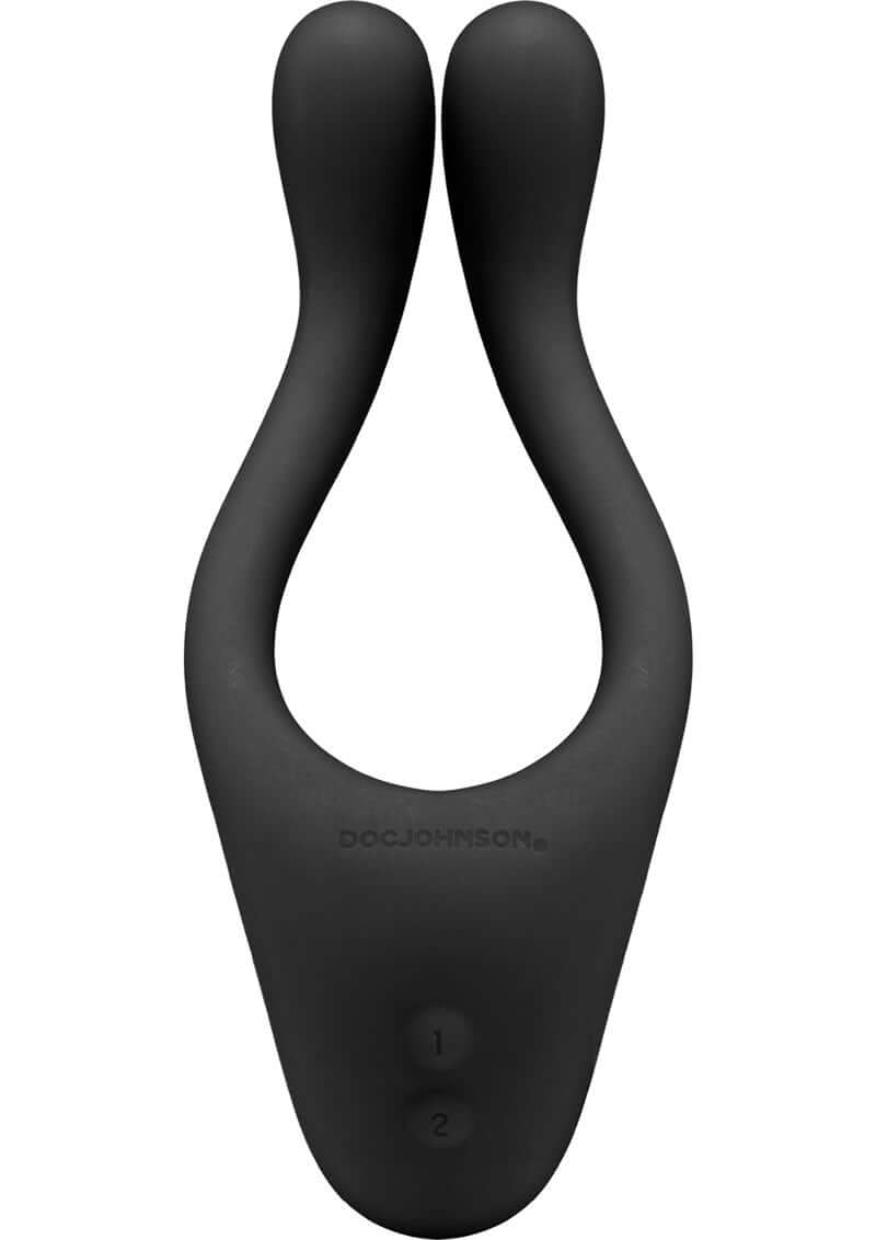 Doc Johnson Tryst Black multi-use pleasure device with versatile design for solo or partner play.