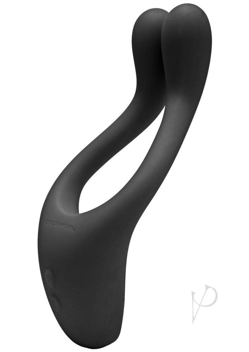 Doc Johnson Tryst Black multi-use pleasure device with versatile design and dual ergonomic heads.