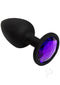 Booty Bling Small Purple butt plug with sparkling purple gem and black silicone base