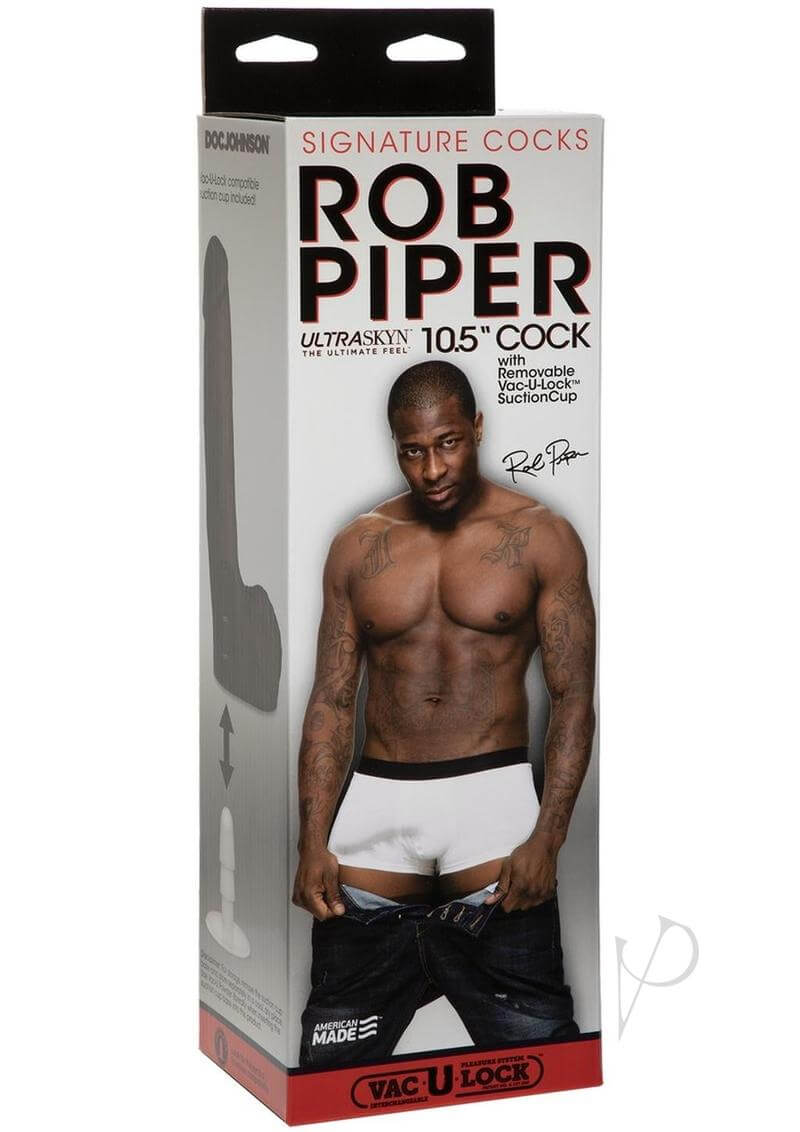 Packaging of Rob Piper ULTRASKYN 10.5 Cock - Realistic dildo mold with intricate details for an authentic experience.