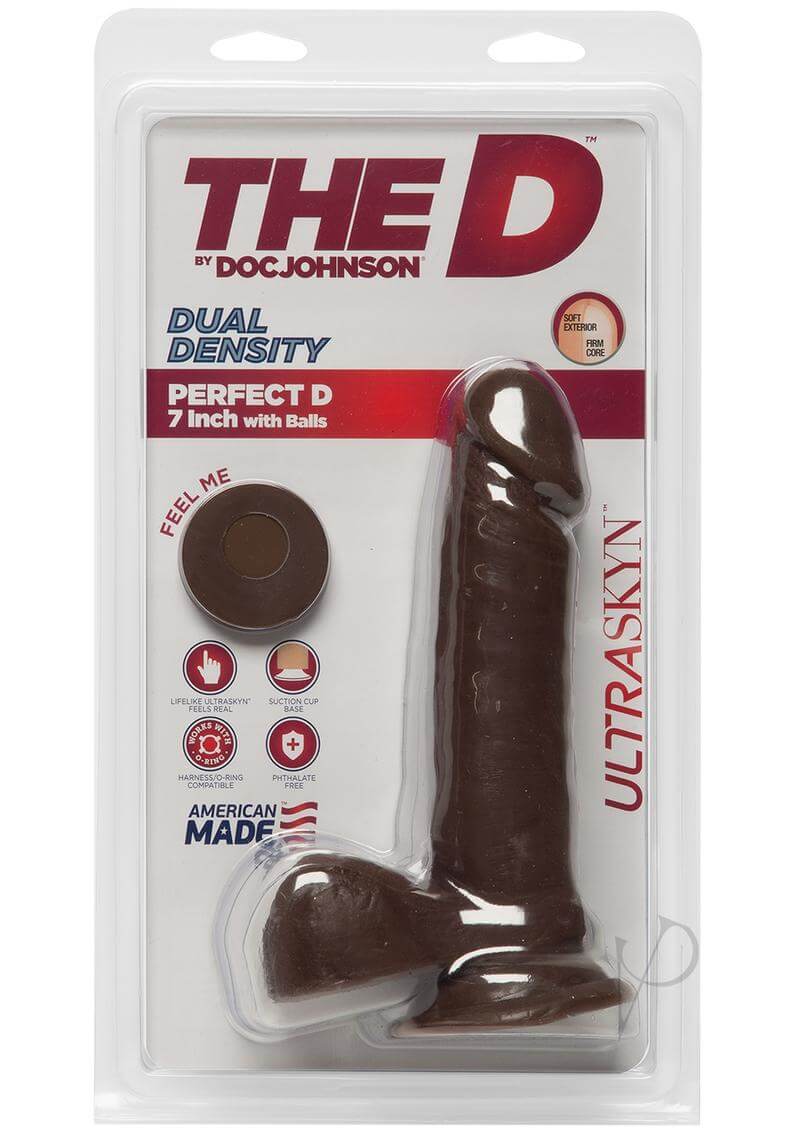 The Perfect D 7 Chocolate Dual Density ULTRASKYN Dildo in Packaging