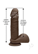 The Perfect D 7 Chocolate dual density ULTRASKYN dildo with dimensions and measurements shown