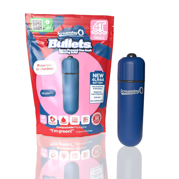 Screaming O 4T Bullet Vibrator Blue High Pitch Treble Vibrating Bullet