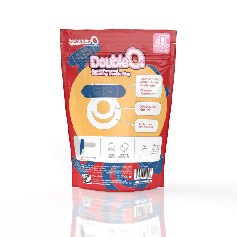 Screaming O 4T DoubleO 6 Blueberry High Pitch Treble Super Powerful Vibrating Double Cock Ring