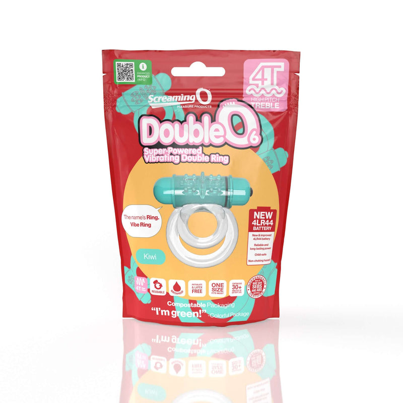 Screaming O 4T DoubleO 6 Kiwi Green High Pitch Treble Super Powerful Vibrating Double Cock Ring