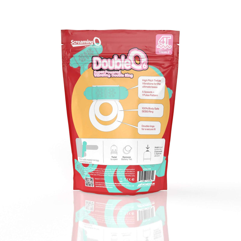 Screaming O 4T DoubleO 6 Kiwi Green High Pitch Treble Super Powerful Vibrating Double Cock Ring