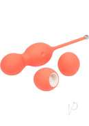 We-Vibe Bloom Coral Kegel exercise toy with three interchangeable weights and a compact, ergonomic design.