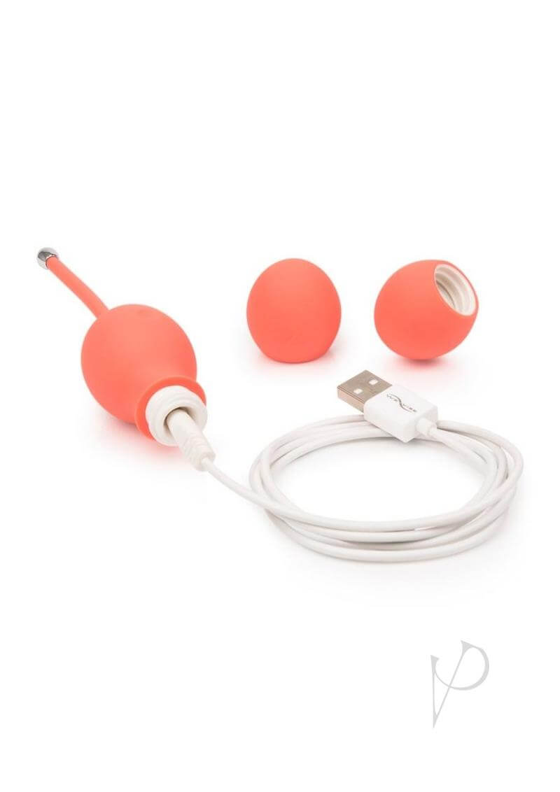 We-Vibe Bloom Coral with progressive weights and USB charger for enhanced Kegel exercises and pleasure.