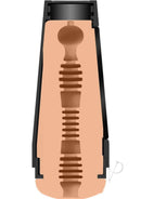 Cross-section view of Main Squeeze Blair Williams ULTRASKYN masturbator showcasing internal texture and squeezable grip