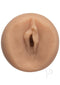 Main Squeeze Virgin Pussy Vanilla pleasure toy close-up, Doc Johnson's customizable hard case masturbator with ULTRASKYN material.