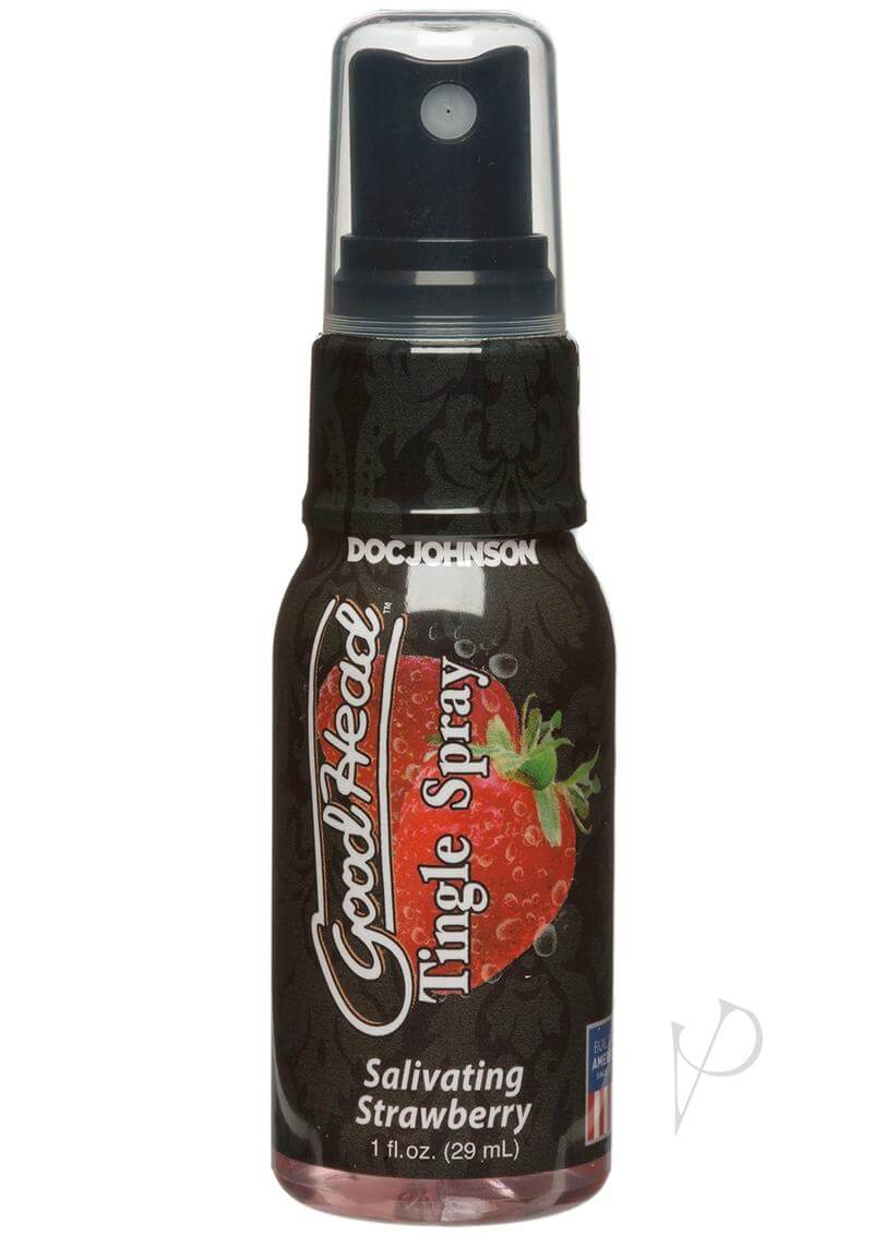GoodHead Lickable Spray 1 Oz Strawberry by Doc Johnson - Tingle Spray for Enhanced Sensual Play