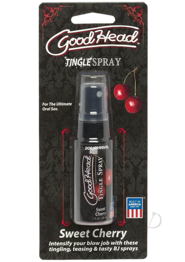Doc Johnson GoodHead Tingle Spray Cherry 1oz - Enhance Oral Pleasure with Sweet Cherry Flavor -  Tingling Effect
