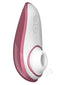 Womanizer Liberty Pink Rose with hygienic travel cover and six levels of quiet stimulation for mind-blowing experiences.