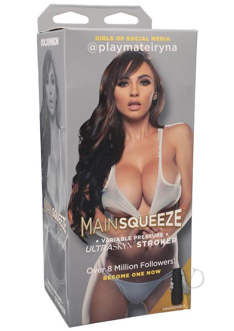Main Squeeze Playmate Iryna Pussy Lifelike Stroker in packaging featuring Instagram sensation @playmateiryna.