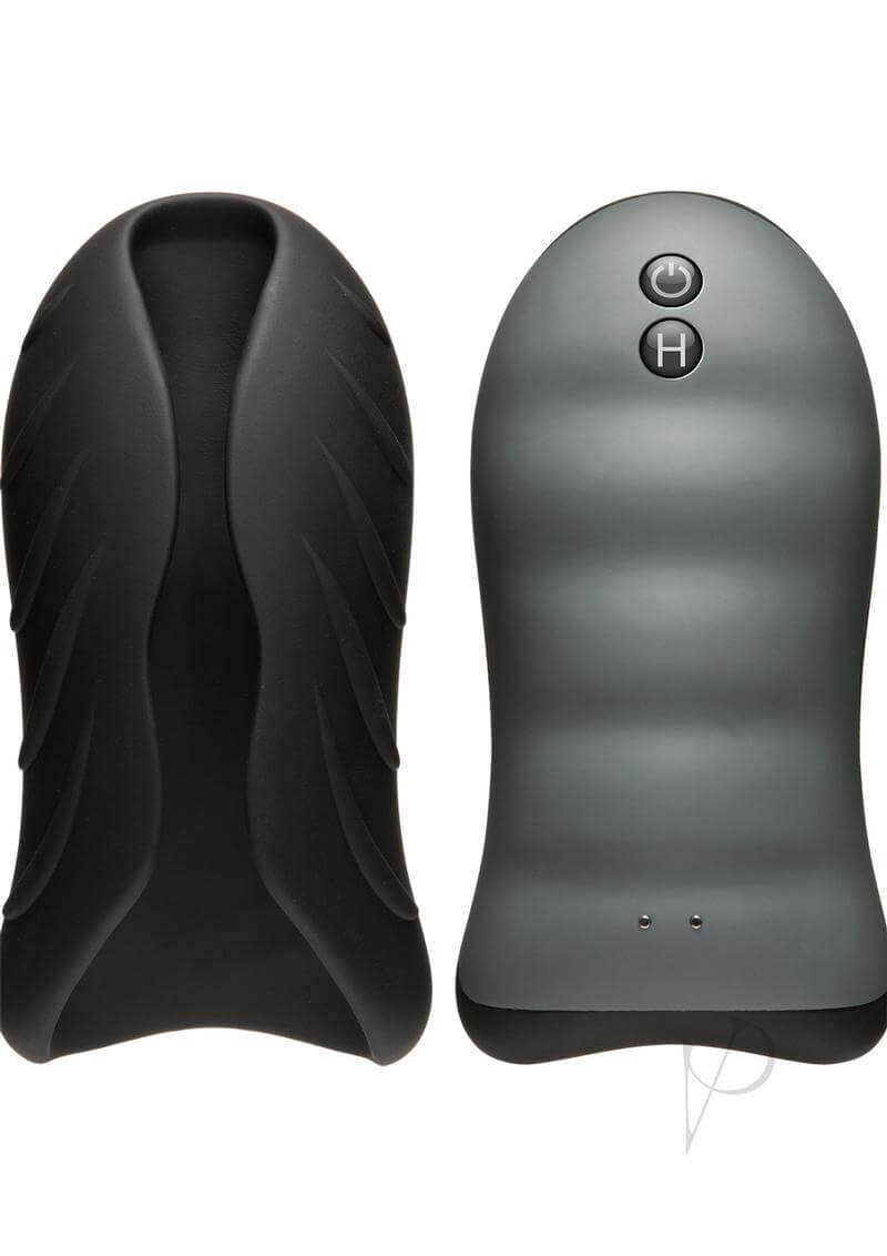 OptiMALE Silicone Warming Stroker with 10 unique vibration modes and sleek design for enhanced solo pleasure