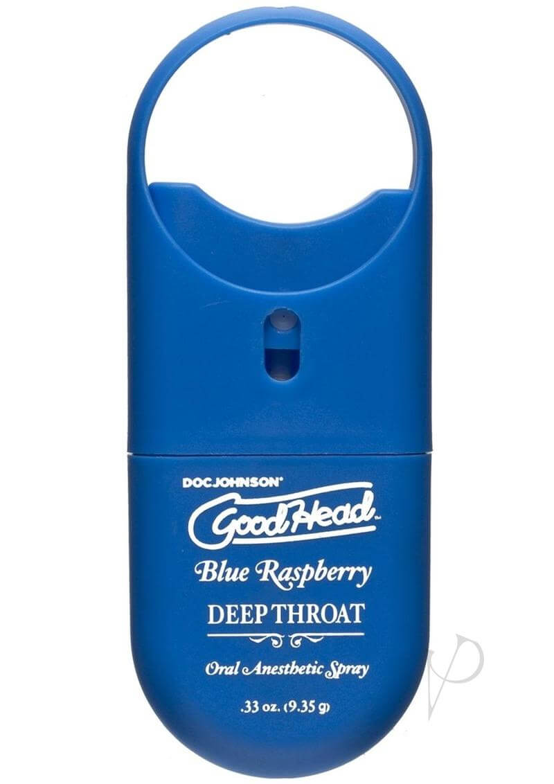 GoodHead Deep Throat To Go Blue Raspberry travel-sized spray for enhancing oral pleasure
