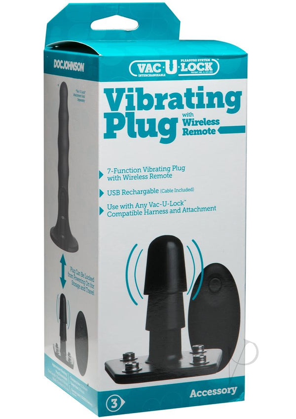 Vac U Lock Vibrating Plug W/remote-0