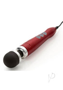 Doxy Number 3 Candy Red Wand Vibrator, Compact and Powerful, on White Background