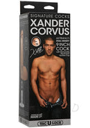 Packaging of Xander Corvus Signature Ultraskyn 9" Dildo replica with award-winning star likeness.