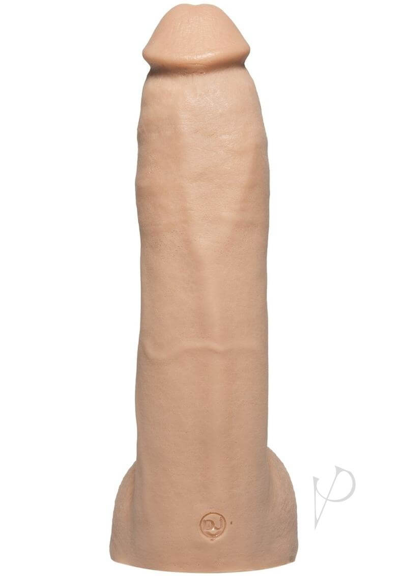 Xander Corvus Signature Ultraskyn 9" Dildo replica in lifelike flesh tone, showcasing detailed and realistic design.