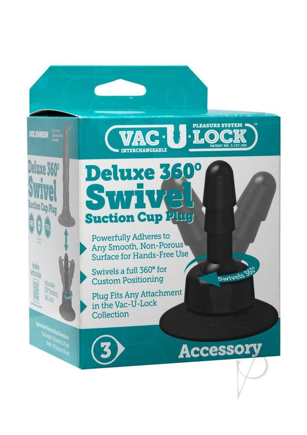 Vac-U-Lock Deluxe 360 Swivel Plug in packaging for versatile hands-free pleasure and compatibility with Vac-U-Lock attachments