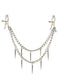 Metal nipple clamps with adjustable screws and dangling chains, ideal for beginners and fetish enthusiasts, offering adjustable pressure and subtle stimulation.