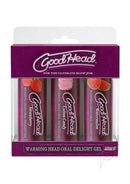 GoodHead Warming Head Oral Delight Gel Set in Strawberry, Cotton Candy, Watermelon flavors