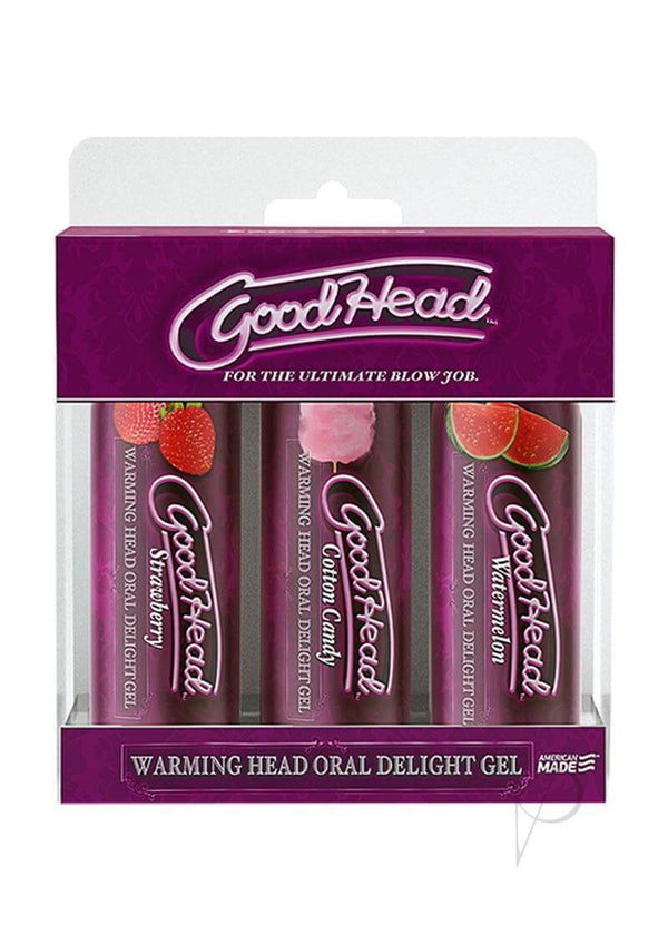 GoodHead Warming Head Oral Delight Gel Set in Strawberry, Cotton Candy, Watermelon flavors