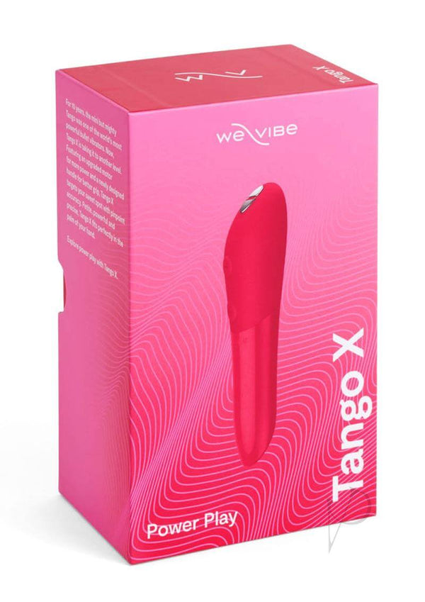 We-Vibe Tango X Cherry Red powerful bullet vibrator in packaging for intense pleasure and precise stimulation