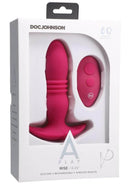 A-Play RISE Pink Vibrating and Thrusting Anal Plug by Doc Johnson in packaging