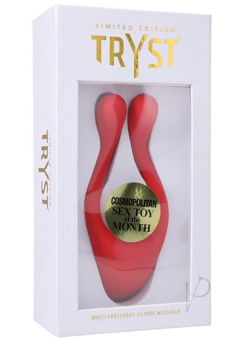 Tryst Multi Erogenous Zone Massager Limited Edition Red in box with “Sex Toy of the Month” label