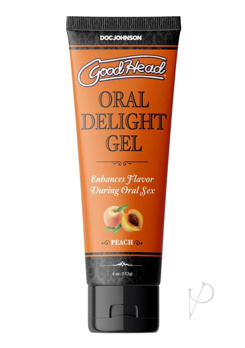 Doc Johnson Goodhead Oral Delight Peach Gel 4oz for enhancing oral sex flavor