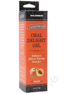 Doc Johnson GoodHead Oral Delight Gel Peach 4oz - Enhances Flavor During Oral Sex