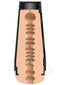 Cutaway view of Main Squeeze Karlee Grey ULTRASKYN Pocket Pussy highlighting textured internal sleeve with squeezable grip and adjustable suction cap.