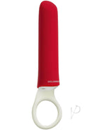 Limited-edition red lipstick mini-vibe with white base, featuring 20 vibration patterns for ultimate discreet pleasure.