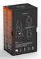 Packaging of We-Vibe Bond Black wearable ring showing app control capabilities and illustrations of how to wear and connect.