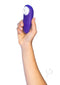Woman holding the Womanizer Starlet 3 Indigo, a compact waterproof toy, perfect for beginners with 6 intensity levels and vibrant color.