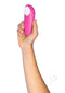 Woman holding the pink Womanizer Starlet 3, a compact waterproof beginners toy with six intensity levels.