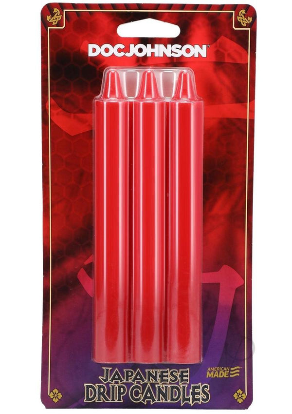 Japanese Drip Candles 3pk Red-0