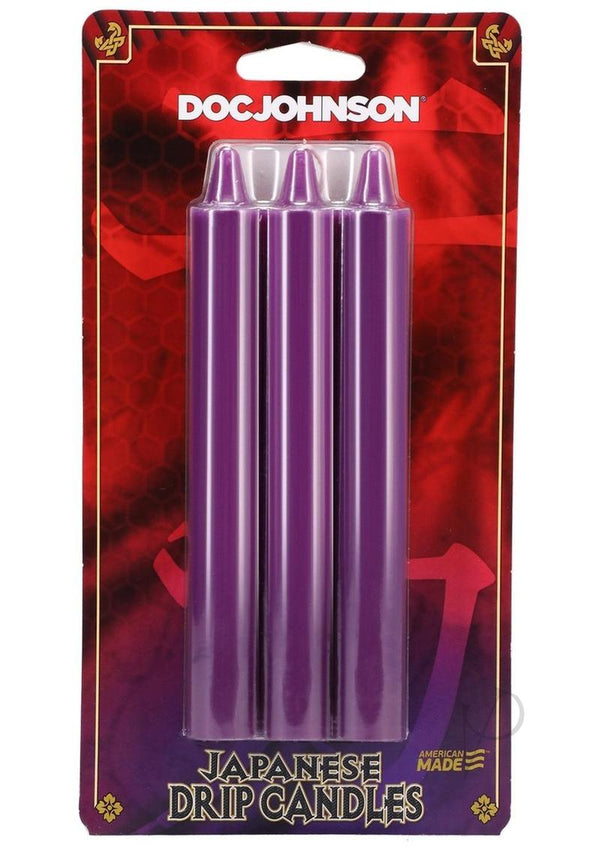 Japanese Drip Candles 3pk Purple-0