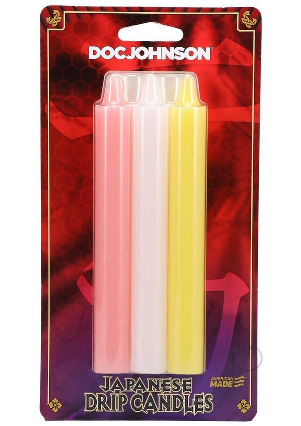 Japanese Drip Candles 3pk Pink/yell-0